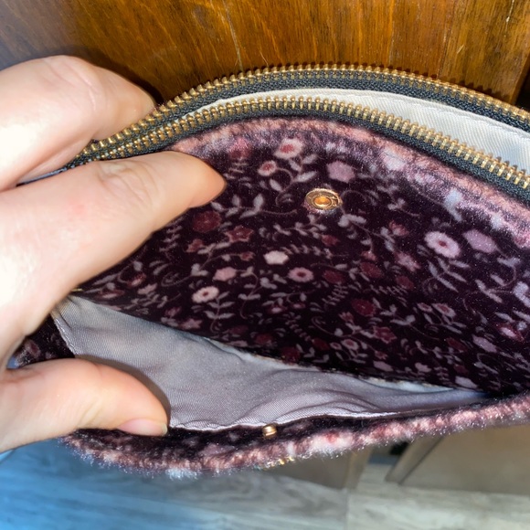 Lauren Conrad plum pink wool purse handbag crossbody - Picture 3 of 7